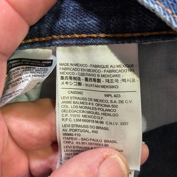 Levis 505 Mens Straight Leg Jeans Size 34x29 Blue Denim Cotton Mid Rise - Picture 5 of 11